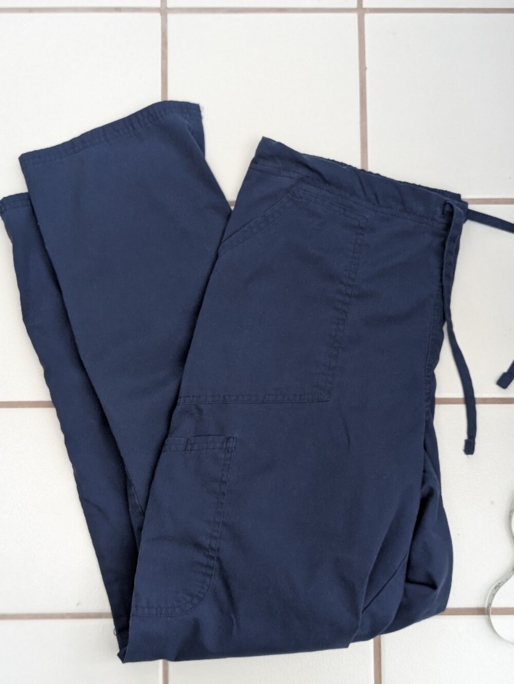 Navy Drawstring Scrub Pants